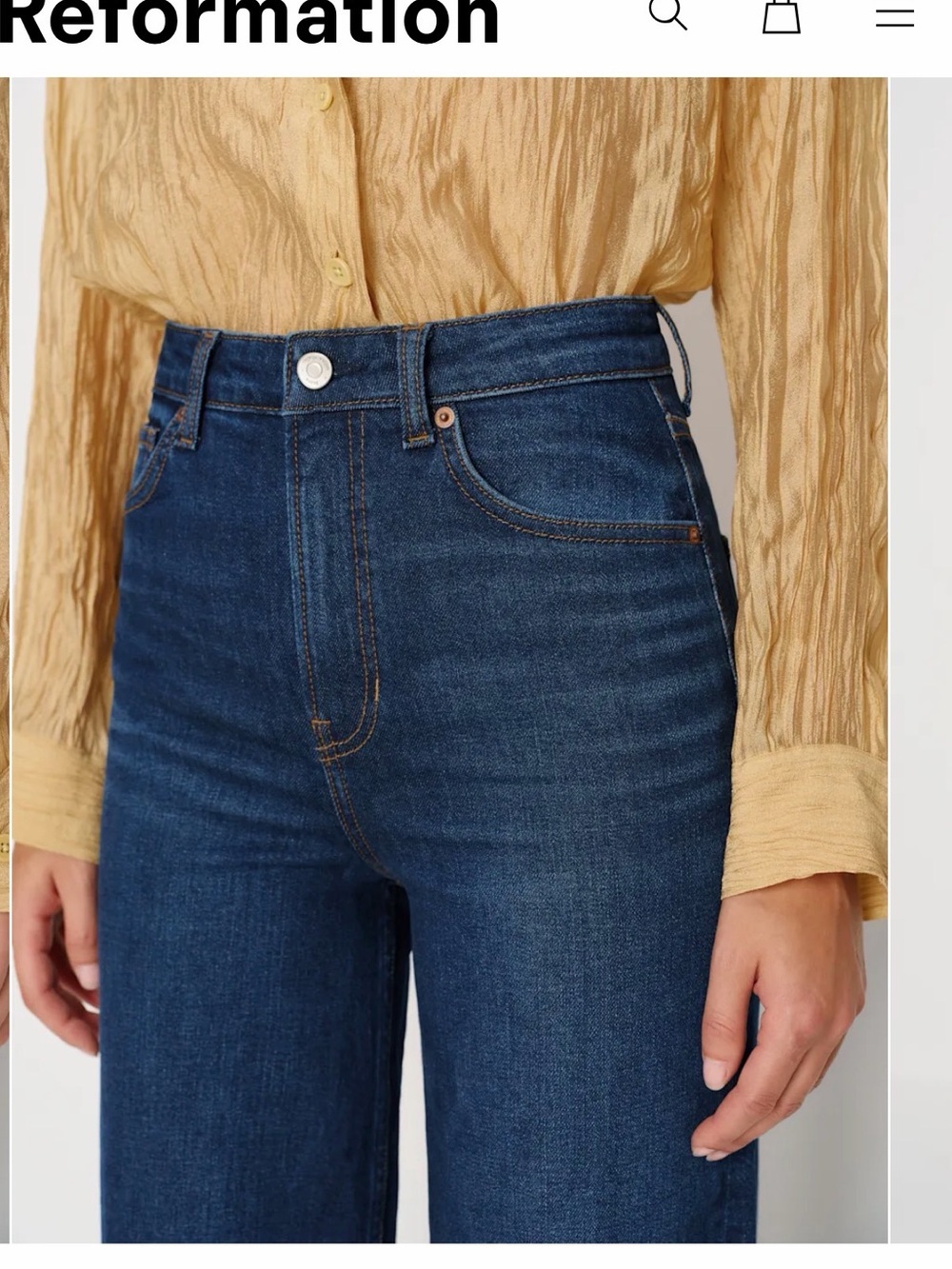 Reformation Bex Super Stretch High Rise Wide Leg Jeans - Picture 4 of 12